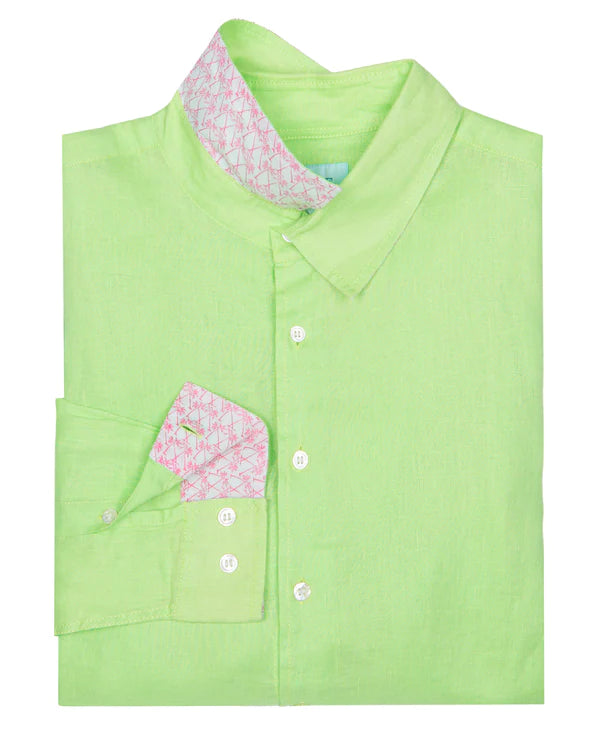 MEN'S LINEN SHIRT PISTACHIO GREEN