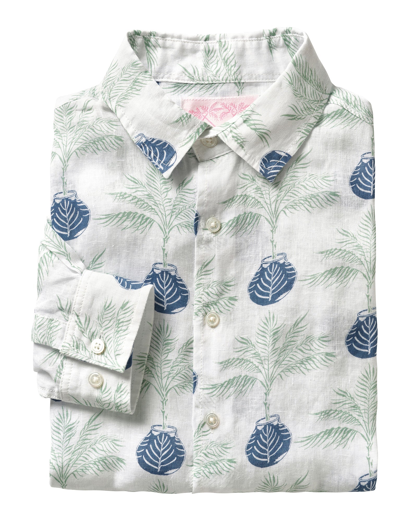 MENS LINEN SHIRT POTTED PALM