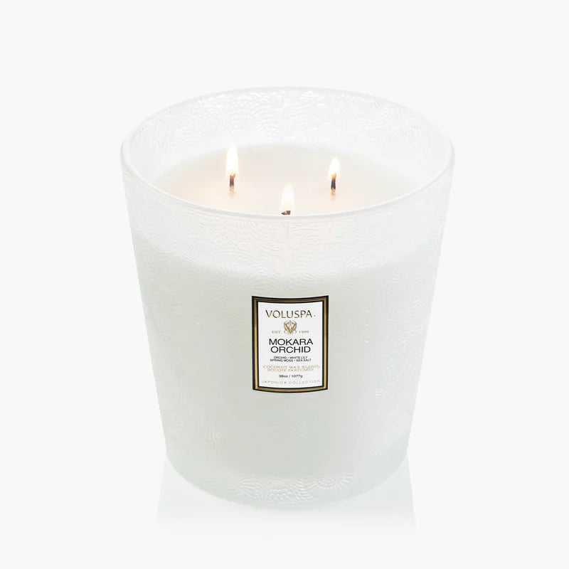 Mokara Orchid 3 Wick Hearth Candle 38OZ