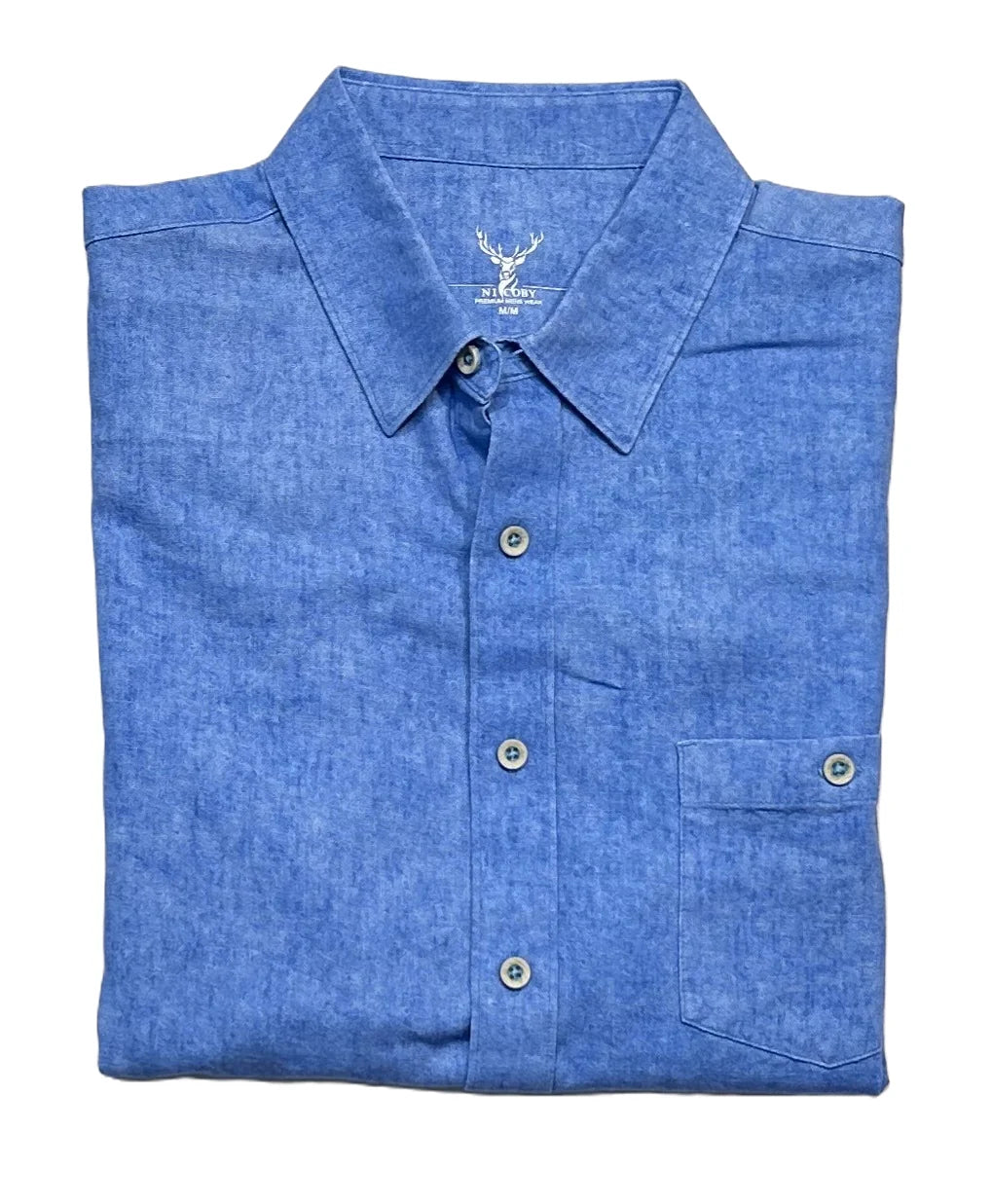 PIGMENT WASHED LINEN SHIRT - Sax Style