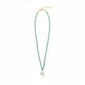 NECKLACE WITH COLOURED BEADS AND A SEASHELL