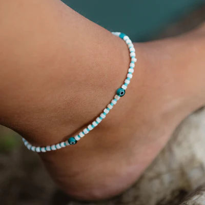 Hanauma Bay Evil Eye Anklet - Sax Style