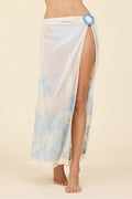 TROPICAL LANSDCAPE O-RING MAXI SKIRT WITH THIGH SLEEVES
