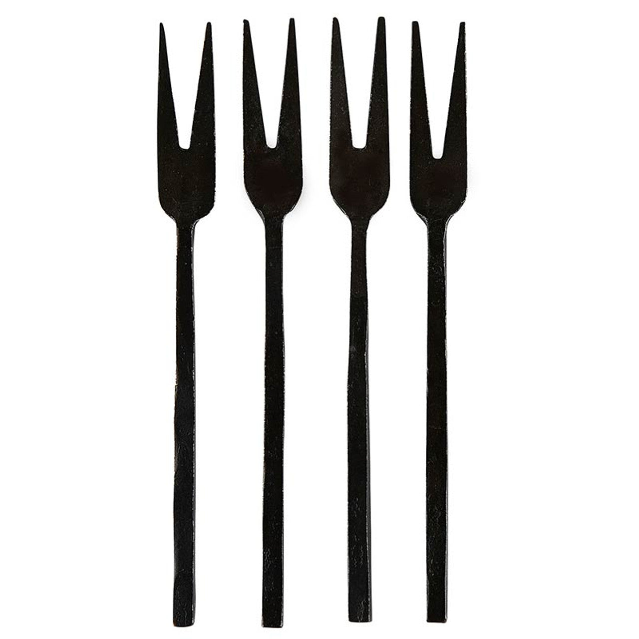 BLACK MATTE HAMMERED APETIZER FORKS