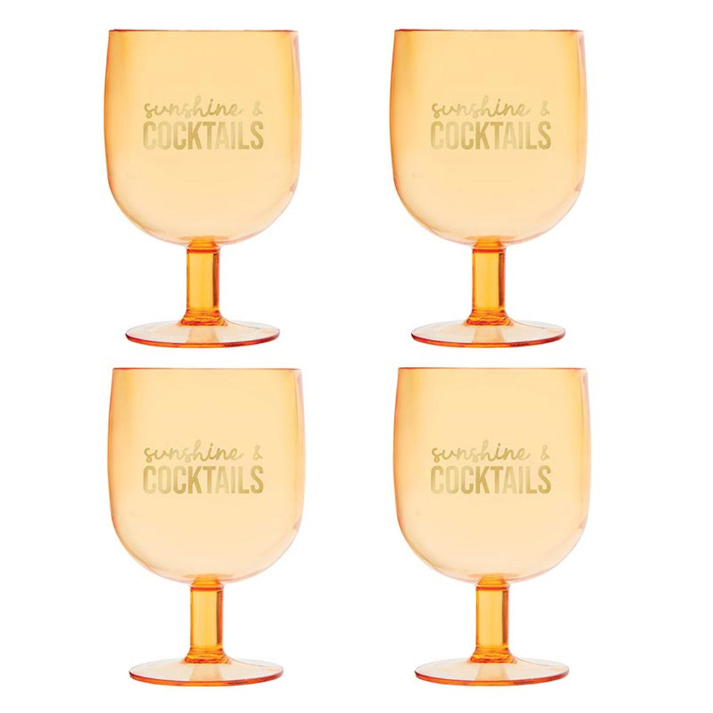 Acrylic Stackable Wine Glass - Sunshine and Cocktails - Set of