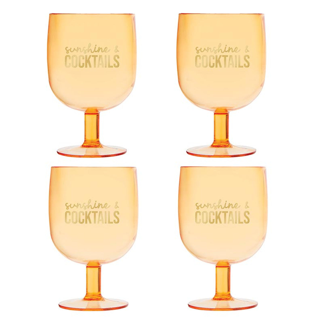 Acrylic Stackable Wine Glass - Sunshine and Cocktails - Set of