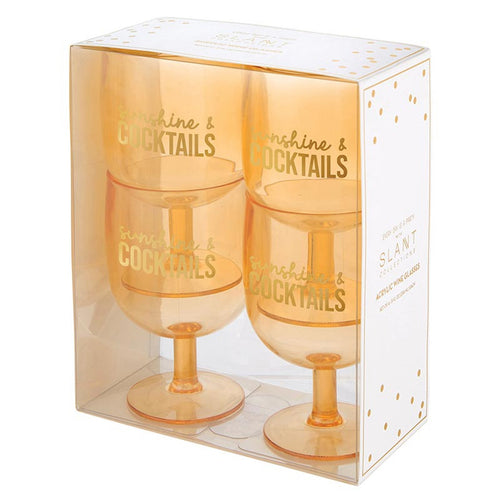 Acrylic Stackable Wine Glass - Sunshine and Cocktails - Set of