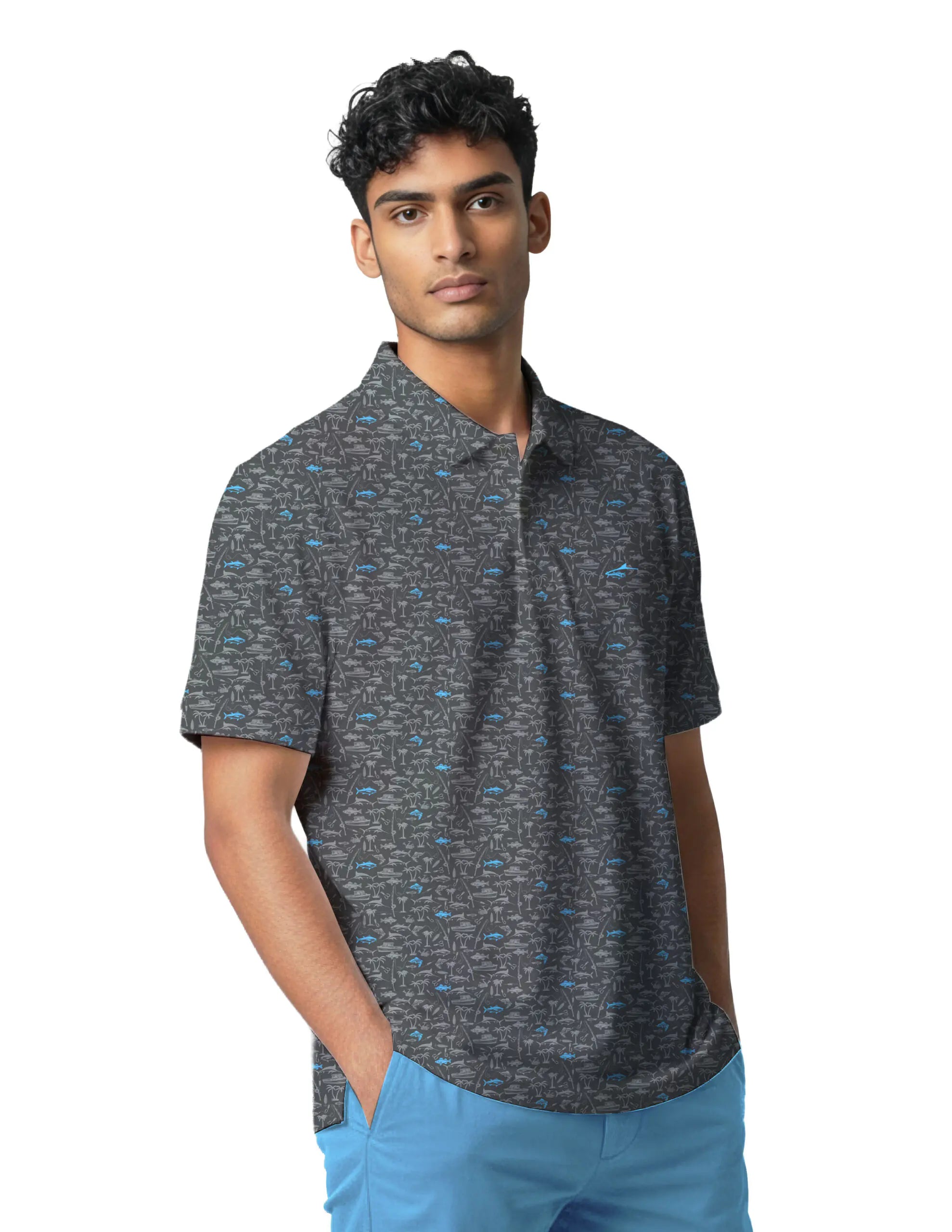 MEN'S STRETCH POLO SHIRT GRAY
