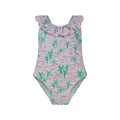 Mindy Crossback Swimsuit ARTSY PALMS UPF 50+ - Sax Style