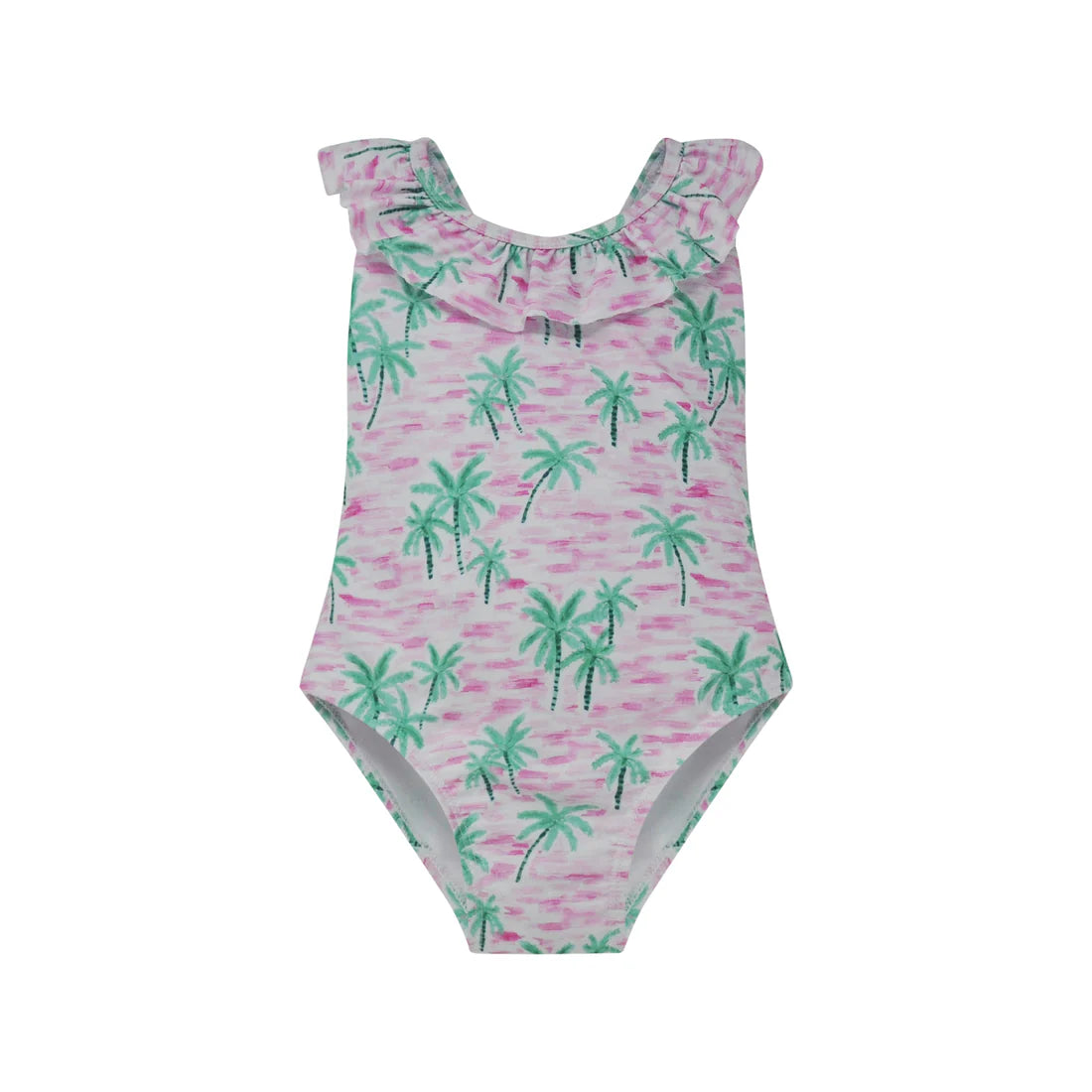Mindy Crossback Swimsuit ARTSY PALMS UPF 50+ - Sax Style