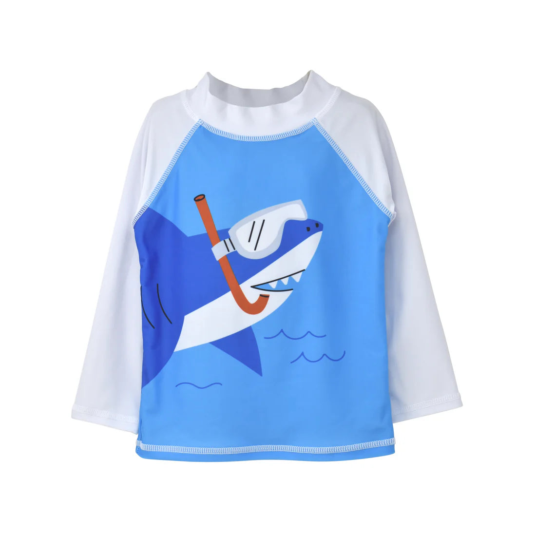 Graphic Rash Guard Swim Top Snorkeling Sharks UPF 50+ - Sax Style