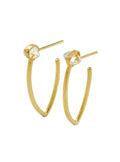 Radiant Aura Herkimer Diamond Long Hoop Earrings