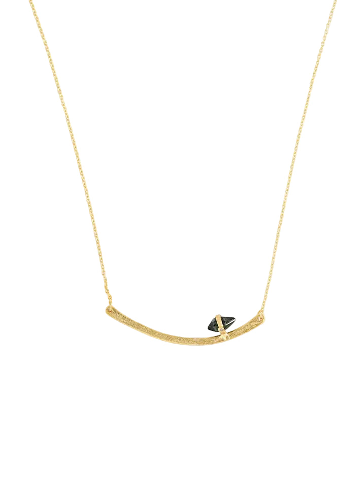 Handmade Curved Bar with Tourmaline Necklace