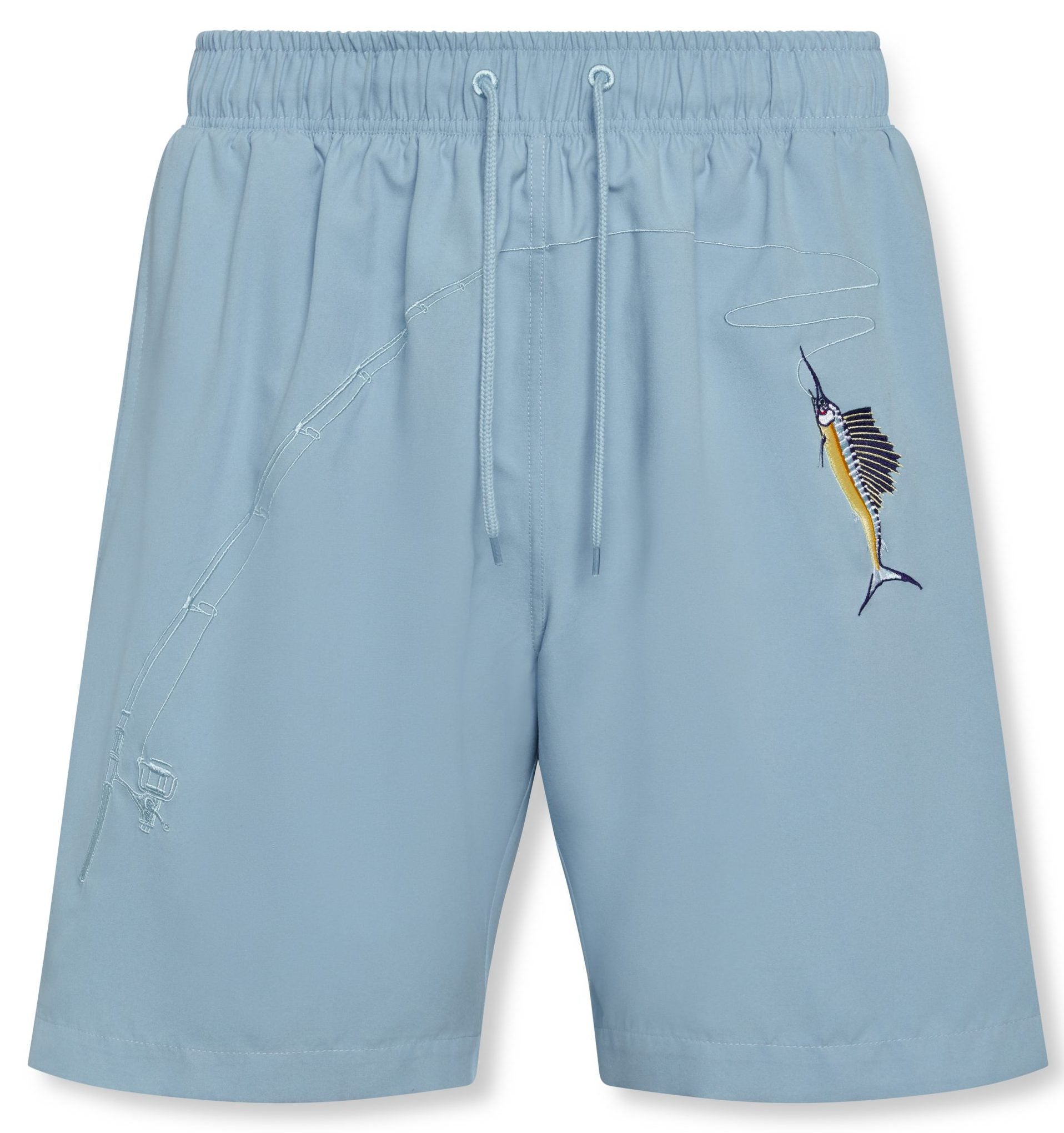EMBROIDERED SWIM SHORTS, CHALK BLUE