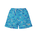 Wesley Swim Trunks w/ Mesh Liner, SNORKELING SHARKS UPF 50+ - Sax Style
