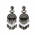 BLACK AND WHITE RAINBOW EARRINGS