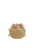 CROCHET RAFFIA WRISTLET BAG