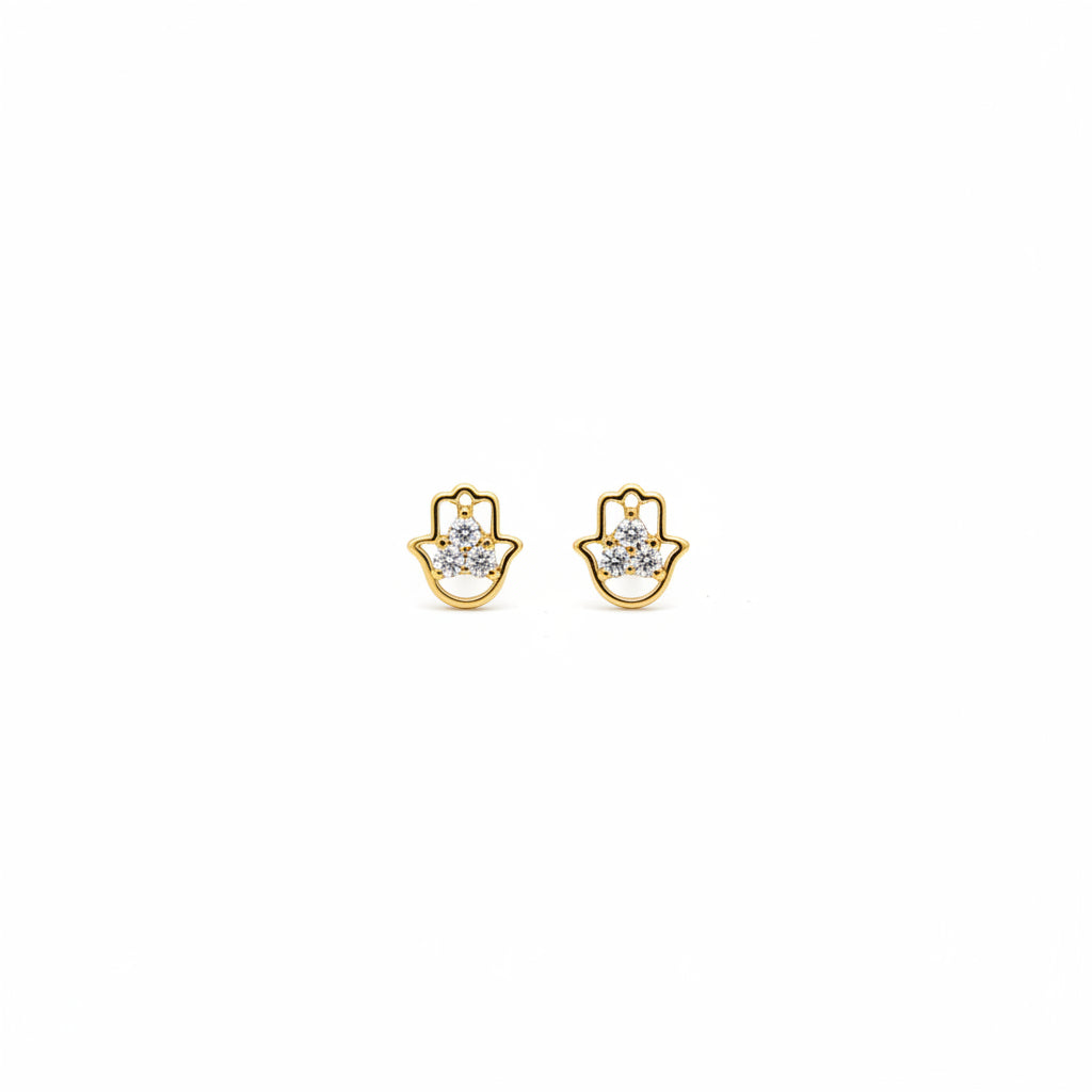 FATIMA'S HAND EARRINGS WITH A HEART