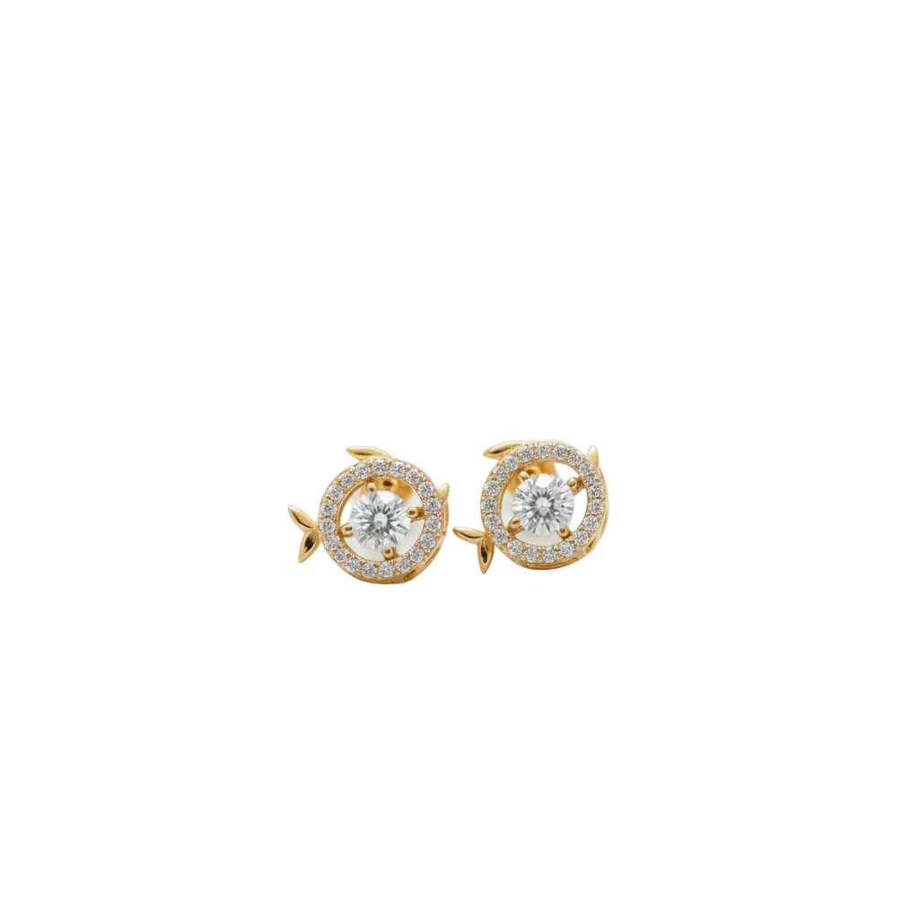 FISH-SHAPED EARRINGS WITH STONES