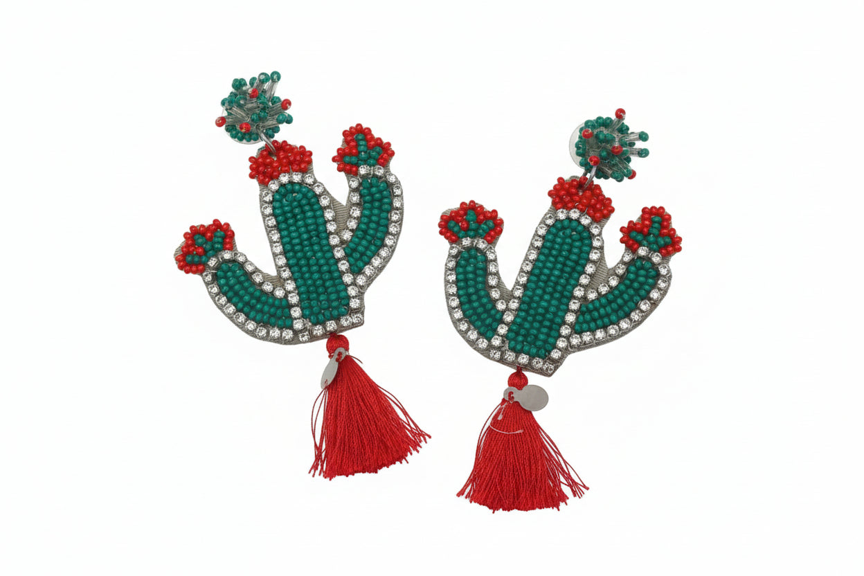 CACTI BEADED EARRINGS