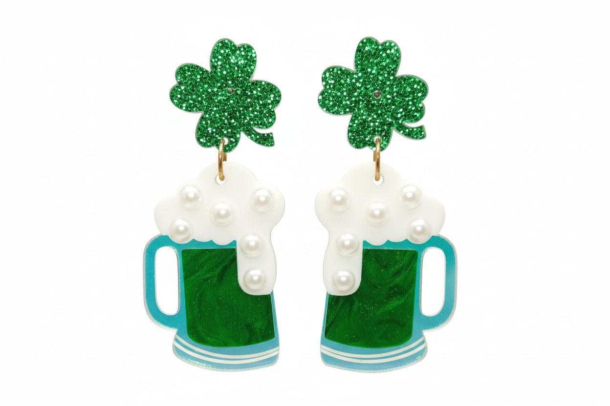 CLOVER EARRINGS WITH BEER