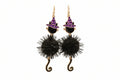 BLACK CAT WITH HALLOWEEN HAT EARRINGS