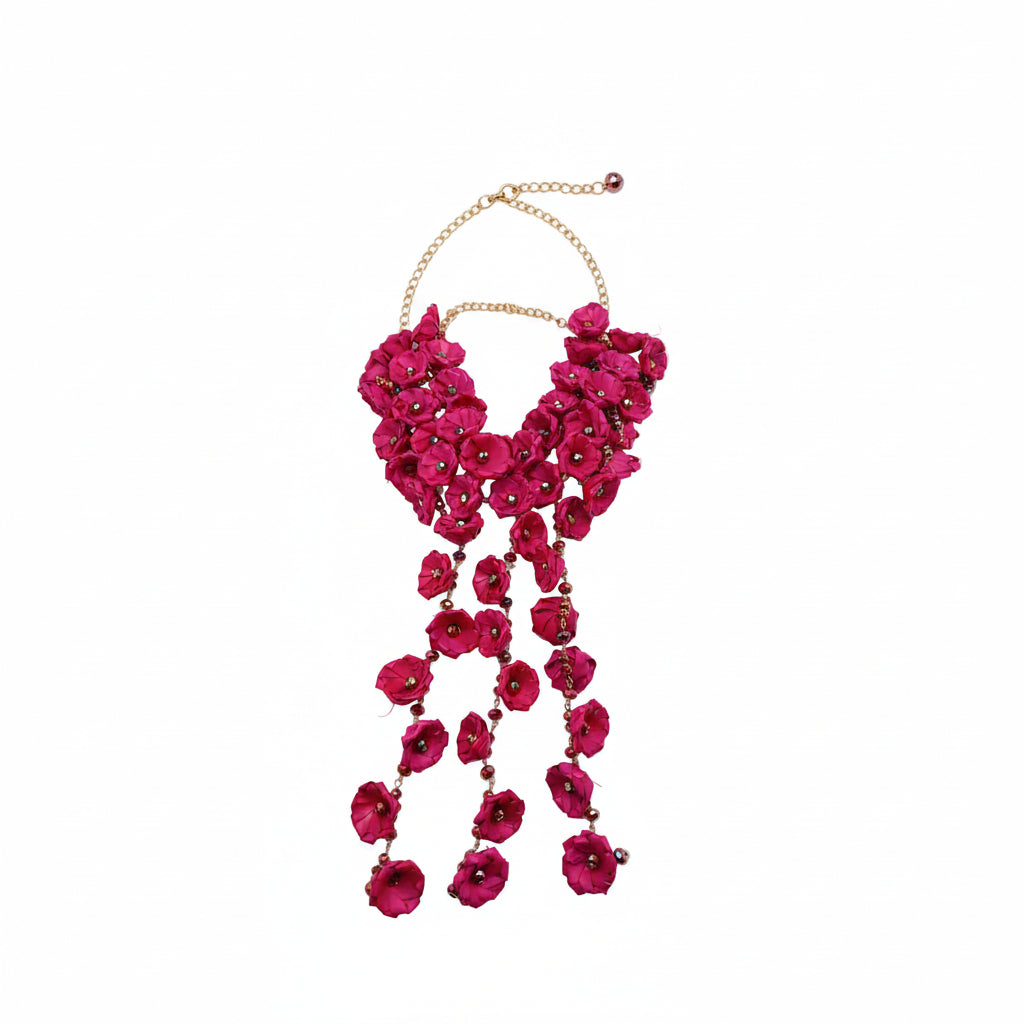 RAIN OF ROSES NECKLACE WITH EARRINGS SET