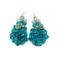 HANDMADE ROSES EARRINGS WITH FINE RHINGES - Sax Style