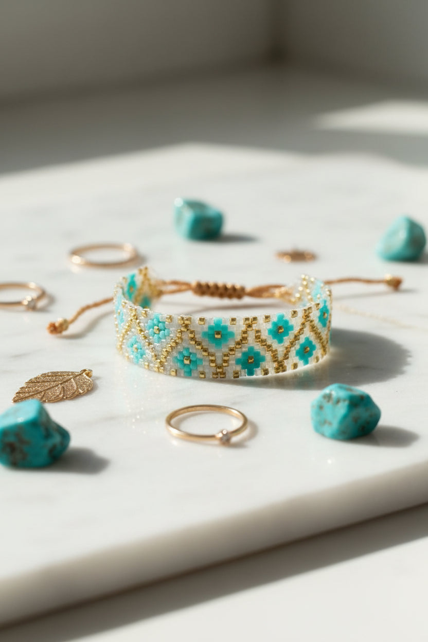 BRACELET BLANCO-DORADO
