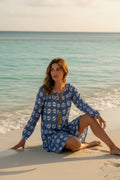 MACAU BALI SHORT DRESS OCEAN - Sax Style