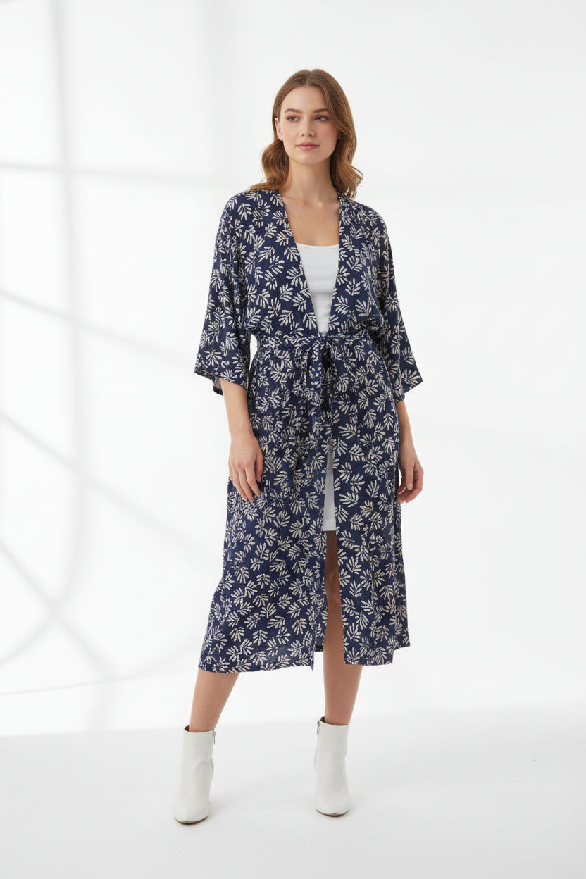 PALM KIMONO INDIGO
