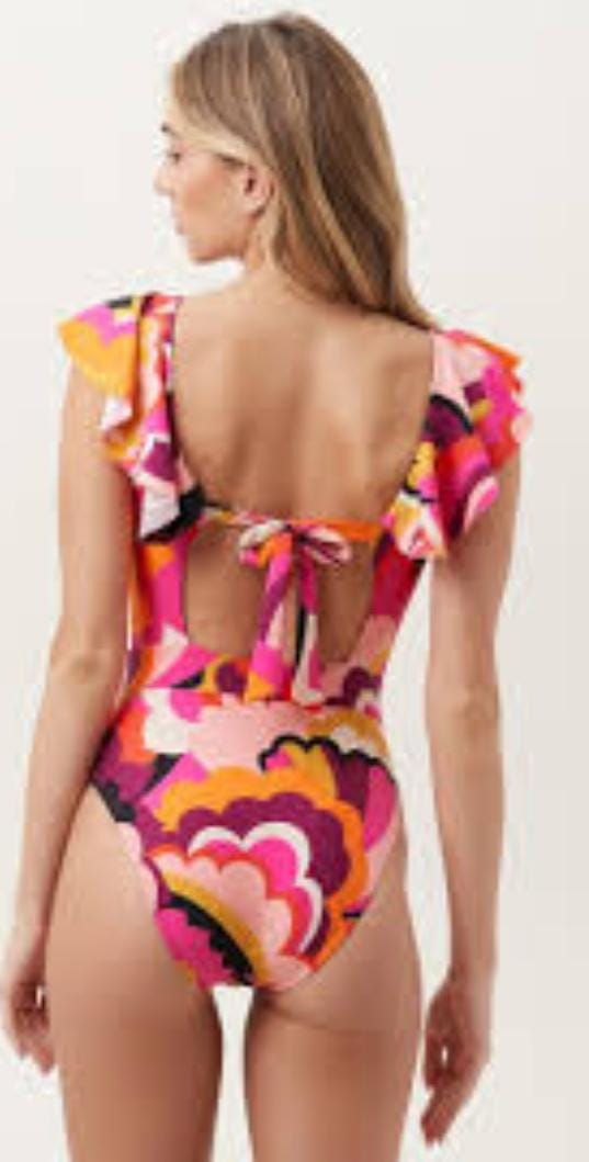 FLORAL JOY PEASANT SWIMSUIT