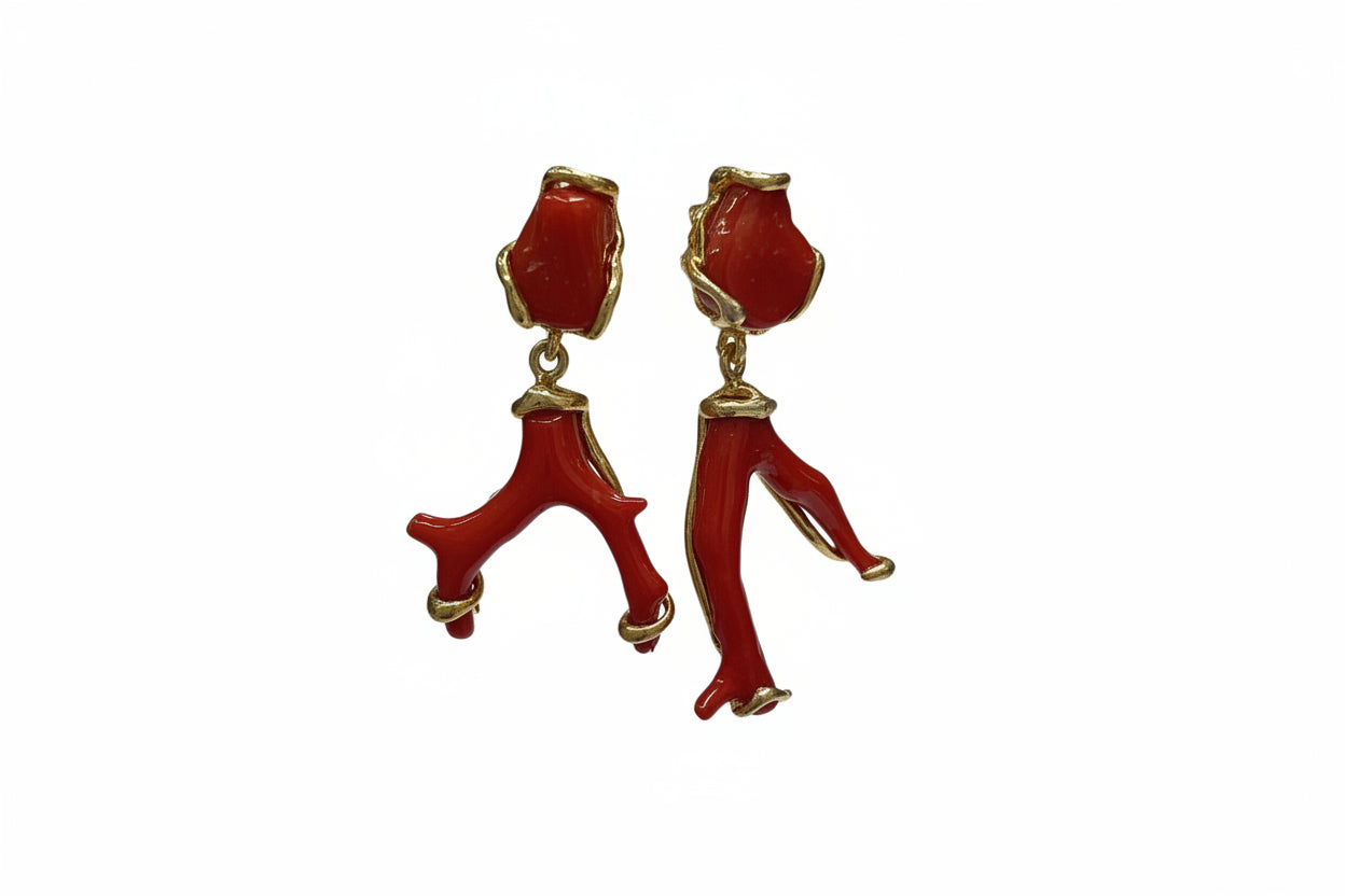REAL RES CORAL EARRINGS