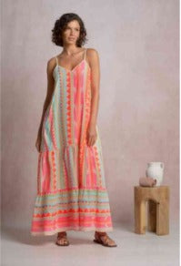 MAXI DRESS NEON AZTEC