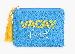 Sunshine, Mimosa, and Vacay Fund coin pouch