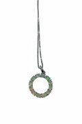 ETHIOPAN OPAL NECKLACE SQ W CRYSTALS - Sax Style
