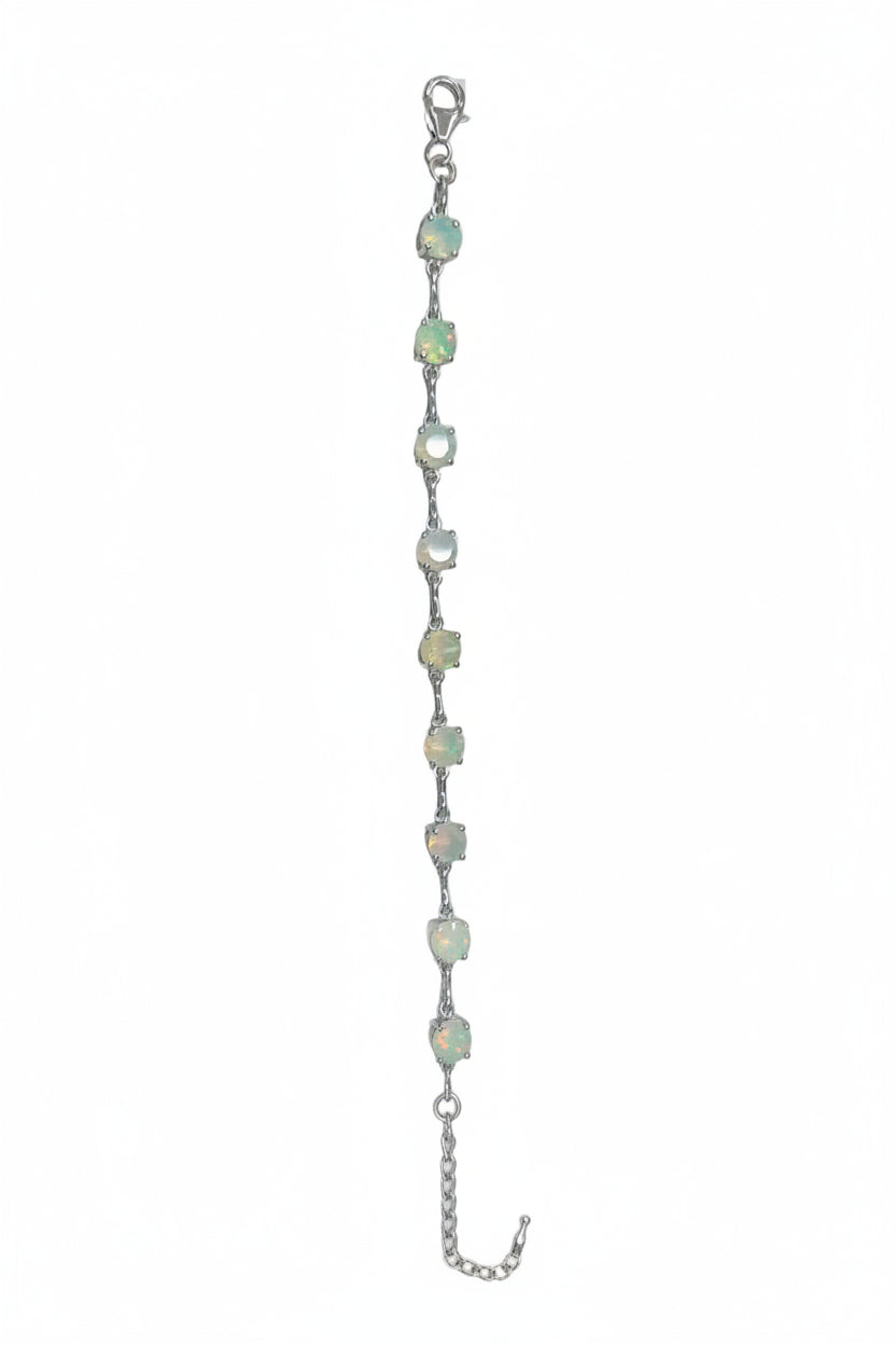 BRACELET 10 FCTD ETHIOPAN OPAL SET IN STERLING SILVER - Sax Style