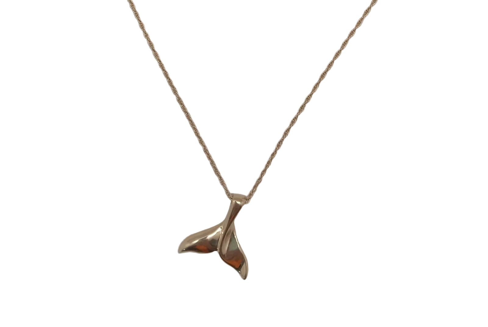 14KT WHALE TALE PENDANT PLAIN