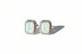 STUD EARRINGS ETHIOPIAN OPAL W/CRYSTALS SET IN STERLING SILVER - Sax Style