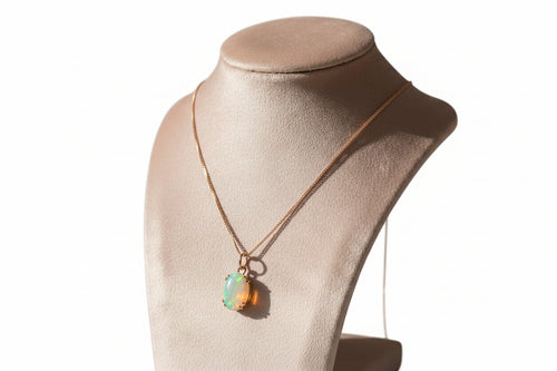 14KT GOLD ETHIPAN OPAL FACETED PENDANT - Sax Style