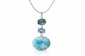 LARIMAR, BLUE TOPAZ, ABALONE SHELL SET IN SETERLING SILVER - Sax Style