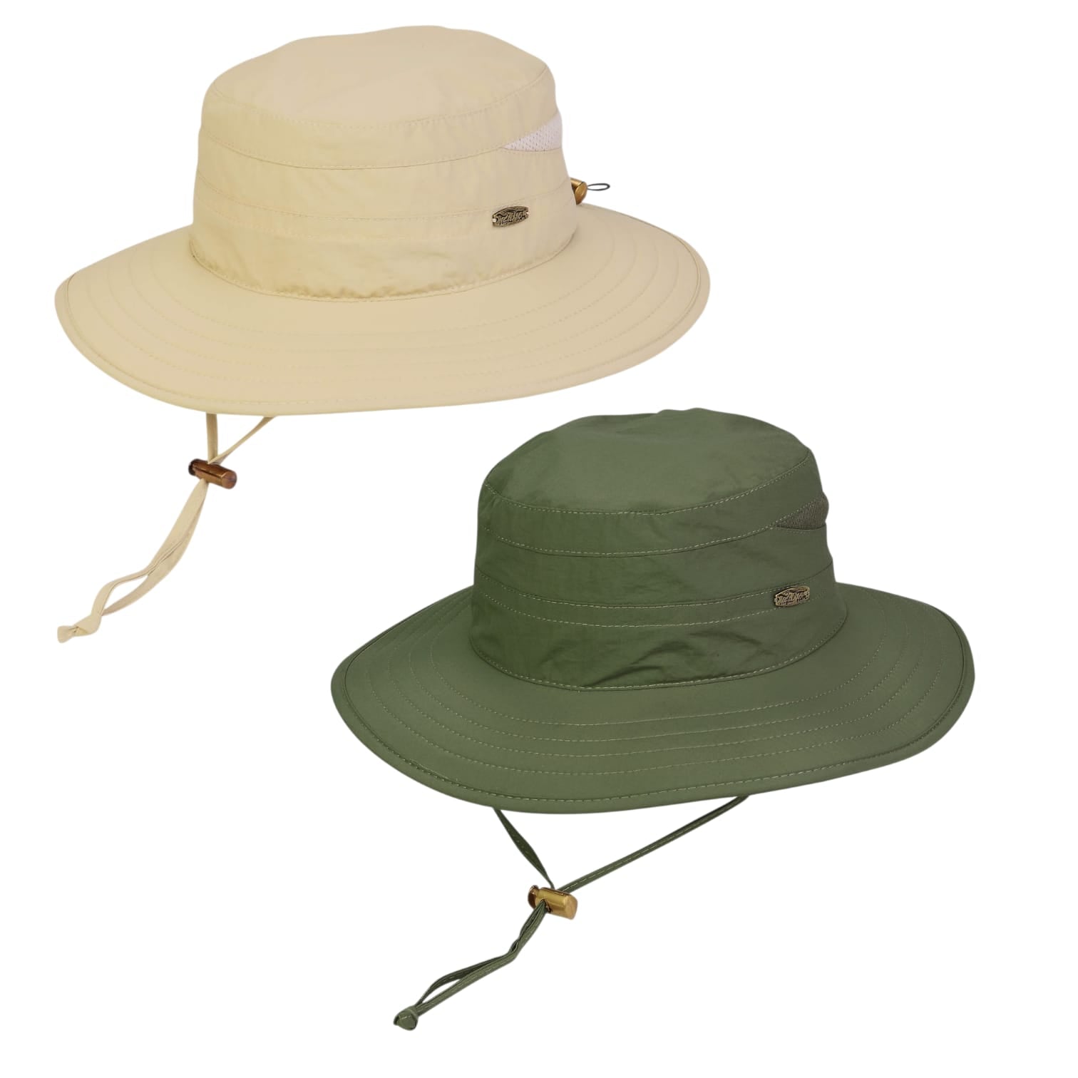 Men's Hats Beige and olive, Nylon Boonie, Brim 3" Tidal Tom