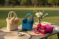 Schooner Straw Mini Bag with Pompom Accent