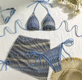 BIKINI CROCHET TEJIDO BLUE/GOLDEN