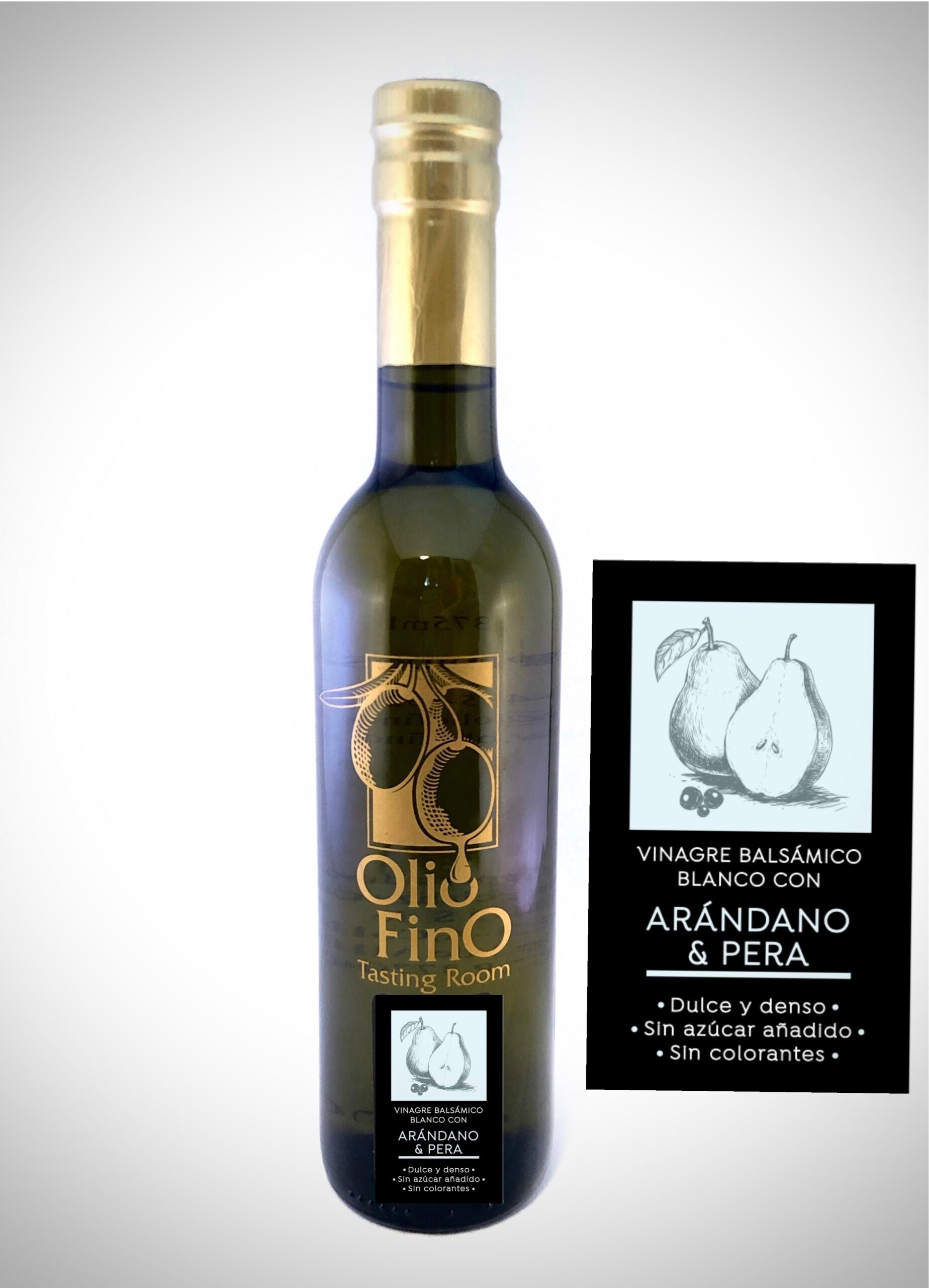 VINAGRE BALSAMICO BLANCO AÑEJADO ARANDANO Y PERA 375ML