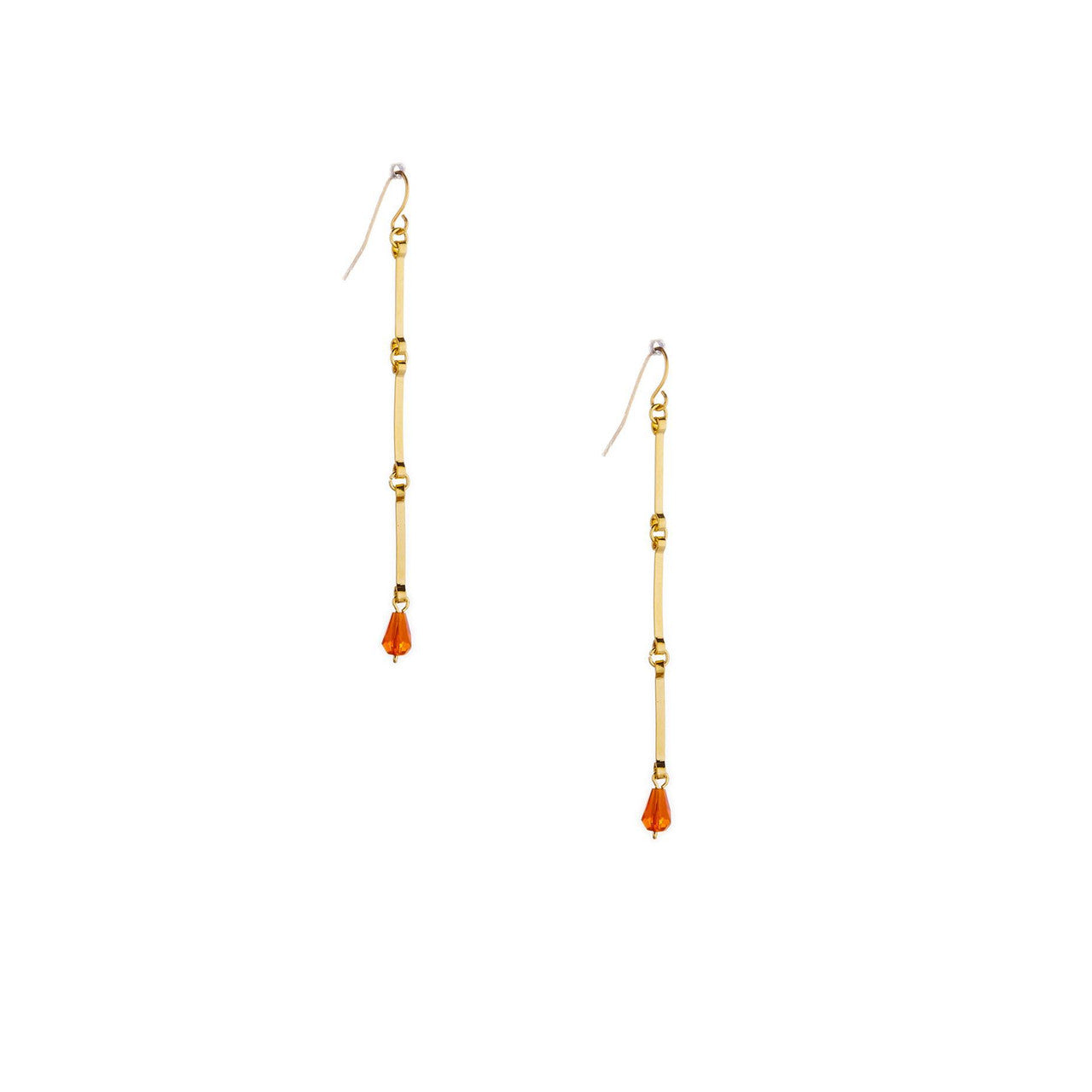 Hammered Bohemian, Geometric gold plated crystal Bohemian Earrings