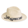 Women's Ecru, Paper Straw Fedora, Brim Hat