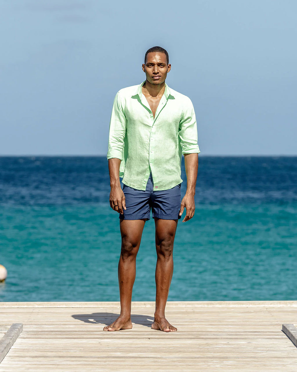 MEN'S LINEN SHIRT PISTACHIO GREEN