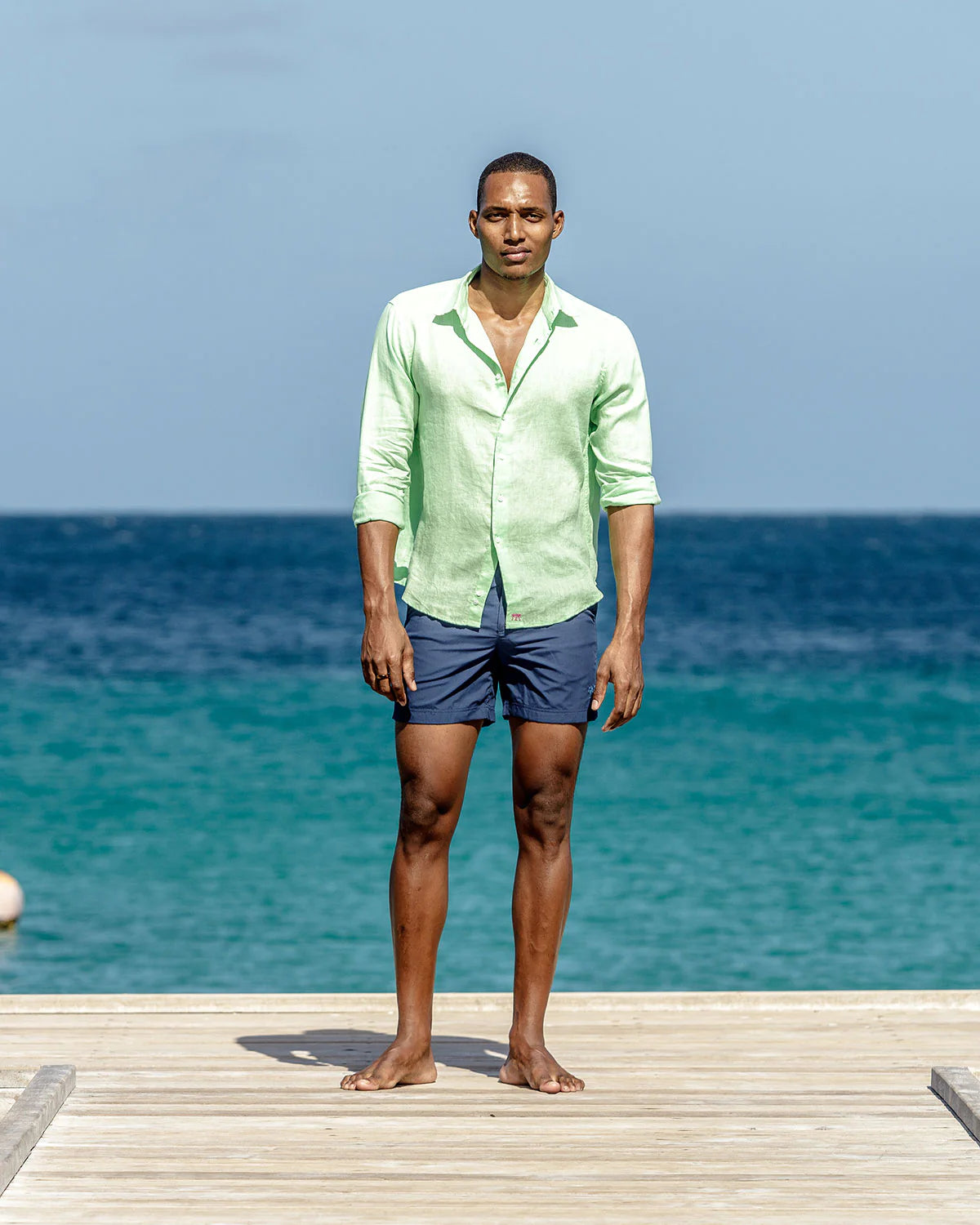 MEN'S LINEN SHIRT PISTACHIO GREEN