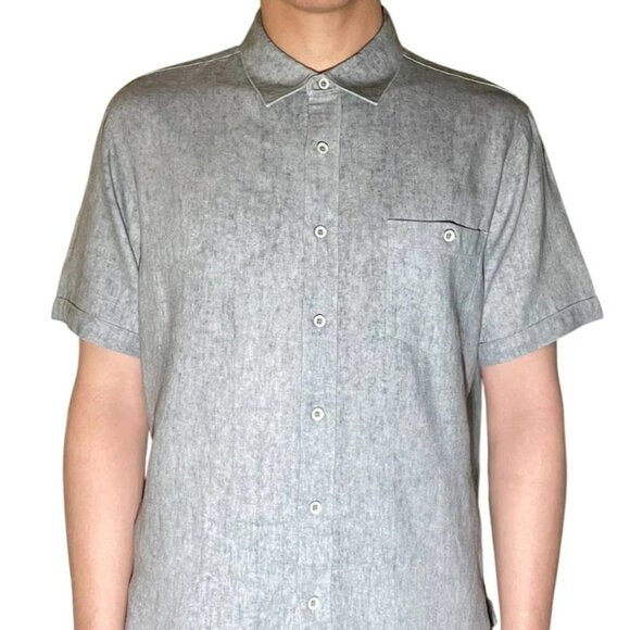 PIGMENT WASHED LINEN SHIRT - Sax Style